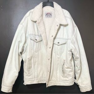 Vintage Levis Acid Washed Denim Trucker Sherpa Lined Jacket